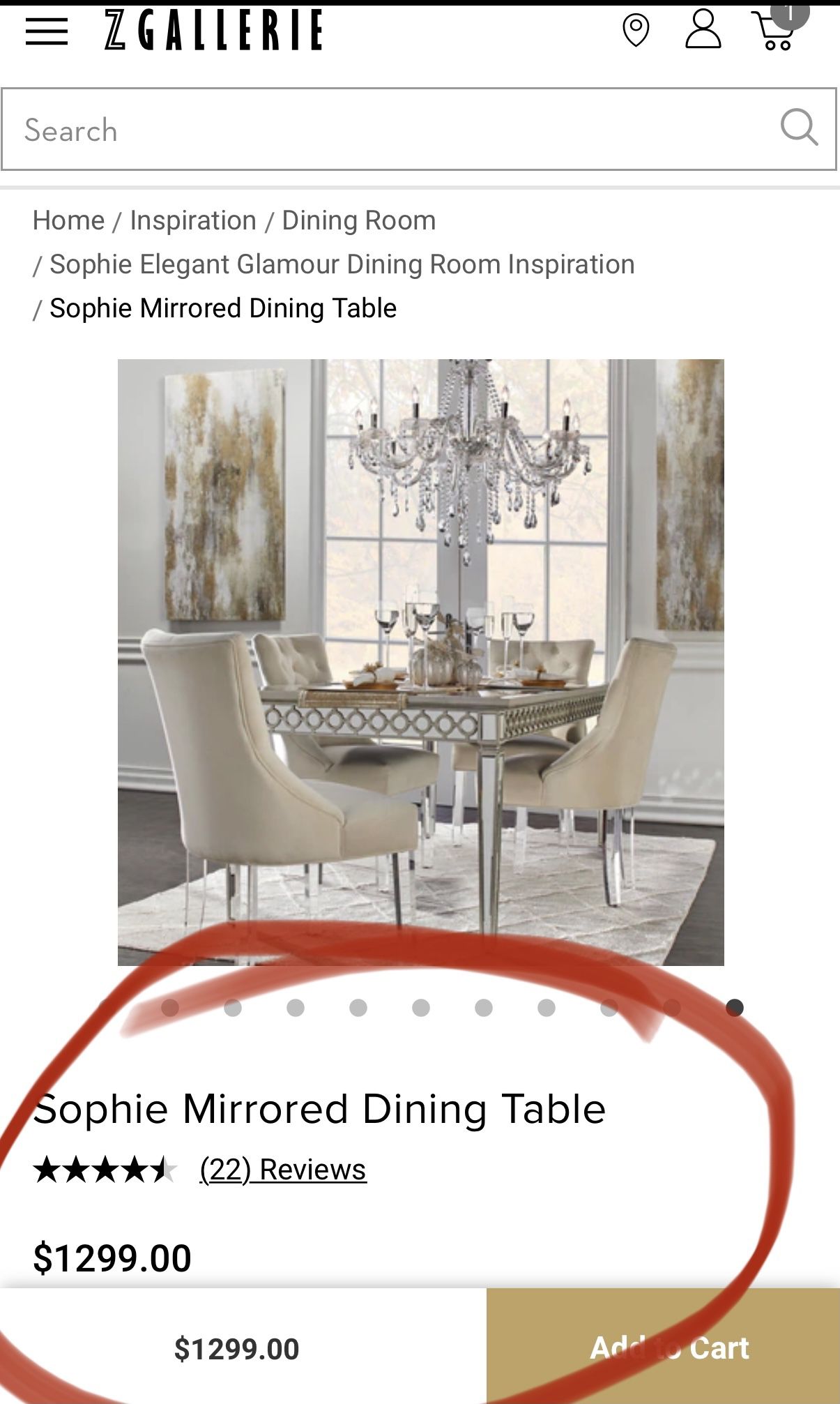🥳CLEARANCE SALE: Luxury Z Gallerie Dining Table