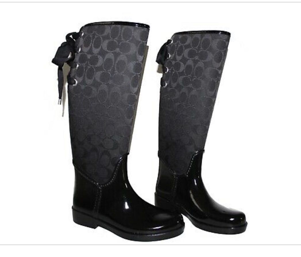 Coach tristee women’s black rain boots size 7M