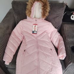 Lands' End Pink Fluffy Hoodie Jacket 