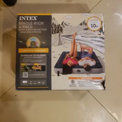 Intex single high air bed 10inch( inflator included )