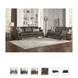Top Grain Leather Sofa and Loveseat