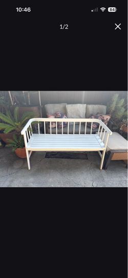 Wood outdoor bench