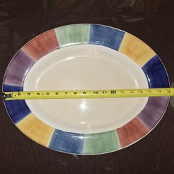 Salute Hand Painted Large Plater 18×14