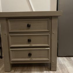 Oversized Solid Wood Nightstand 