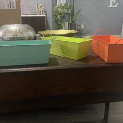 Edible arrangments A Rectangle Metal Cane Tin