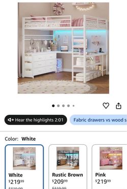Full size bunk bed with desk