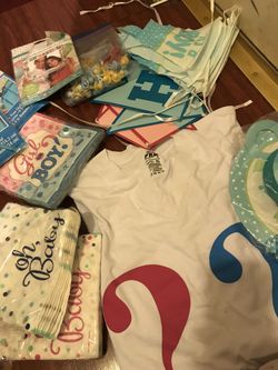 New gender reveal and baby shower party deco