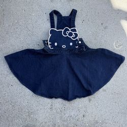 Cute Hello Kitty denim overall dress size 6