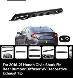2016-2021 Honda civic rear bumper and fin