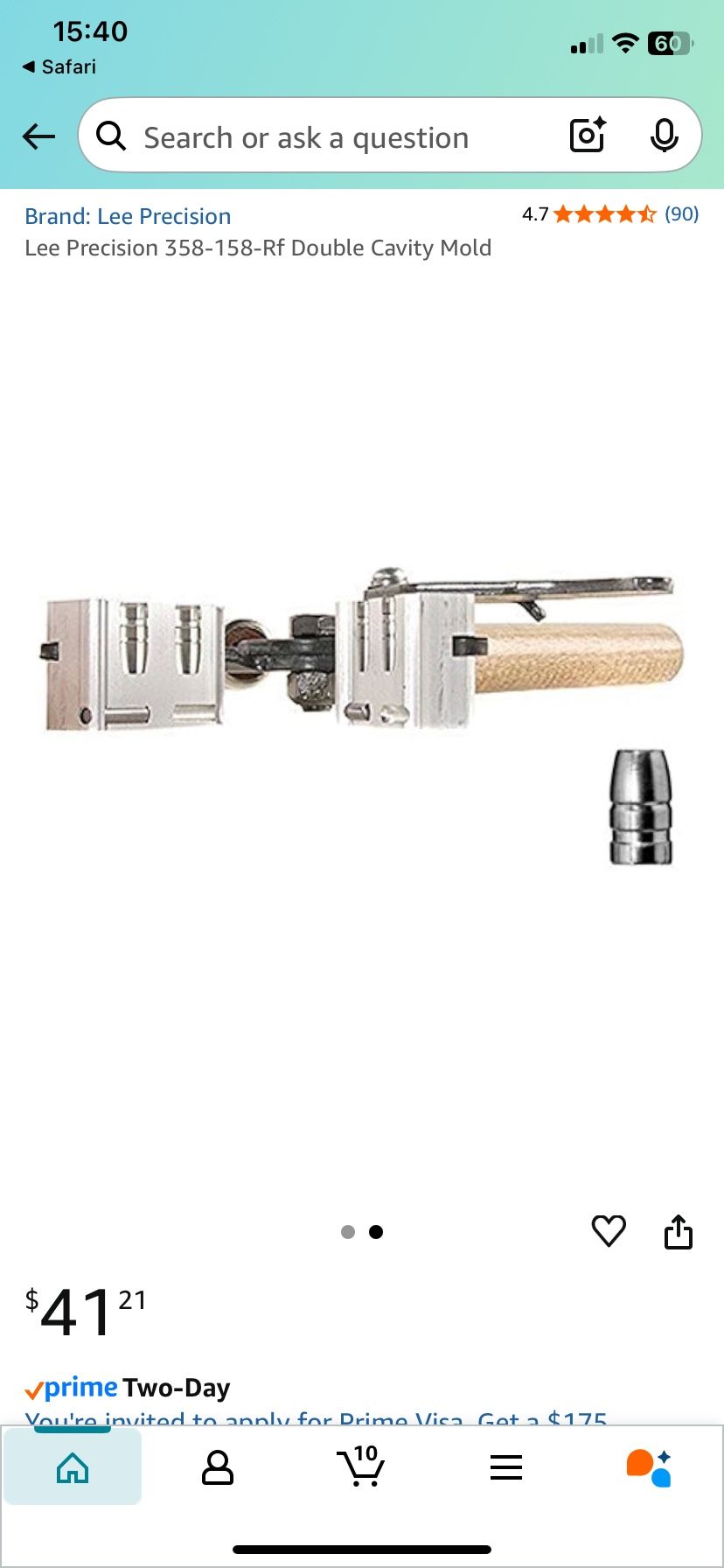 Lee Bullet Mold .358 158 Gr Double Cavity