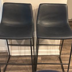 Set Of Two Bar Stools Counter Dinning Chairs 