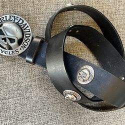 Men’s Harley Davidson Leather Belt Size 44 Great Condition 35.00