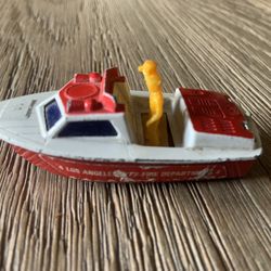 1976 MATCHBOX Superfast no 52 Police Launch Boat LAFD Rare Red Version