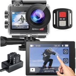 Action Camera 4K60FPS 20MP with Touch Screen EIS Remote Control 131 FT Underwater Camera 5X Zoom Support Video&Photo Editing External Microphone Vlog 