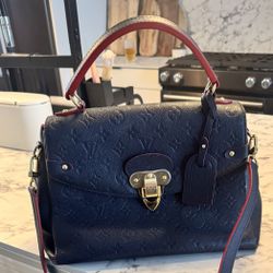 Authentic Louis Vuitton Empriente Georges MM In Marine rouge 