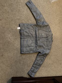 Men’s Gray Leather Jacket (Medium )