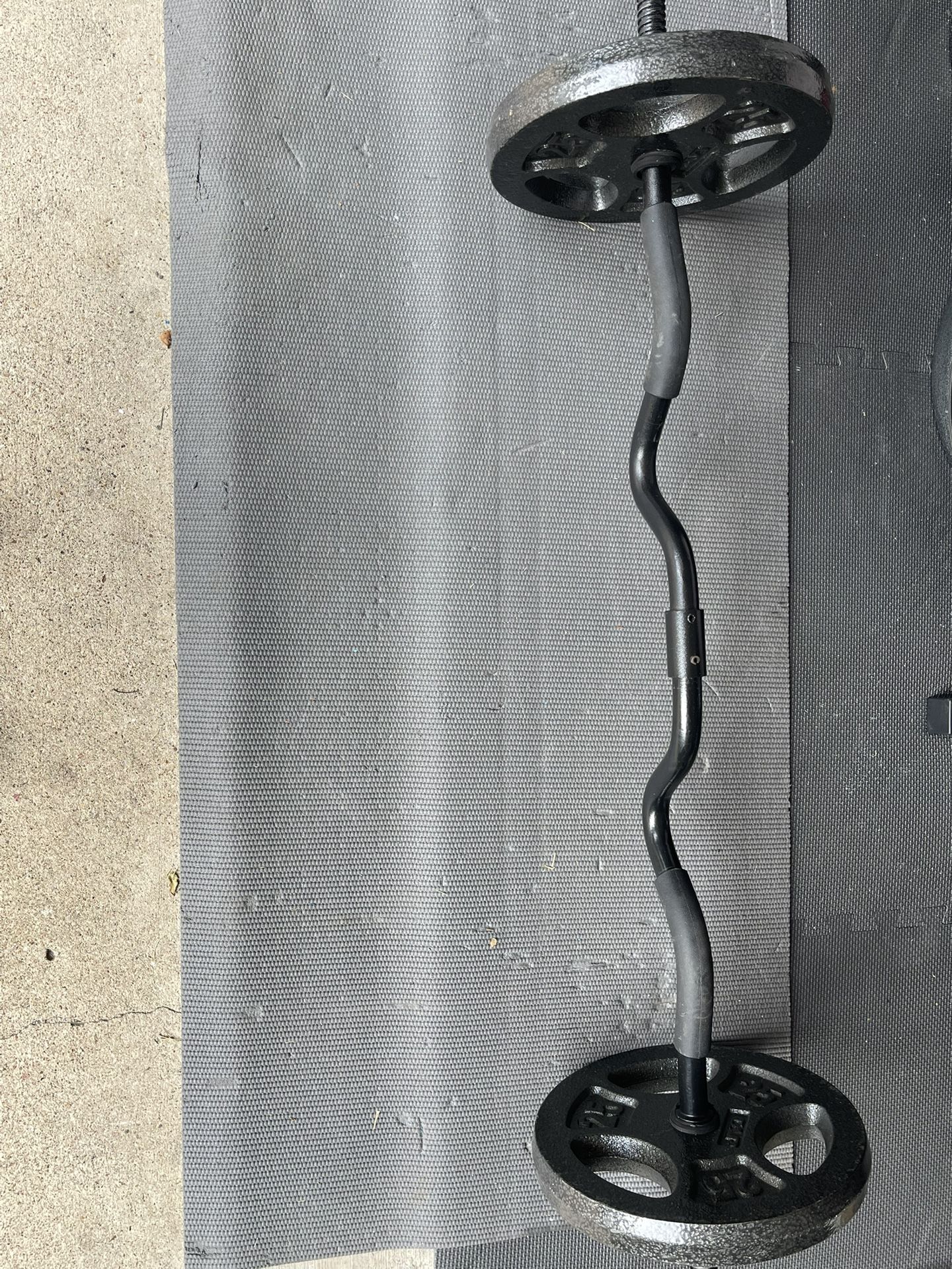 1'' Curl Bar With 25lbs Weights Total 50 lbs