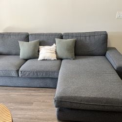 Sofa with chaise, Gunnared medium gray