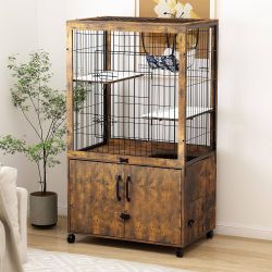 Furniture Cat Cages Indoor With Liter Box Cat Kennel Cat Crate