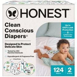 Honest Size 2 diapers 124ct