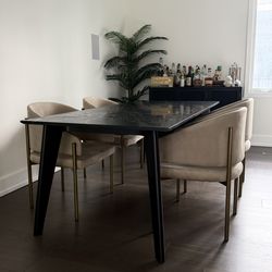 CB2 MARBLE HARPER DINING TABLE