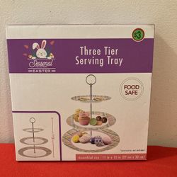 13” Tall Three Tier Serving Tray | Pastel Colors | Easter Colors | 3 Tier