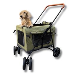 Collapsible Pet Travel Stroller For Small To Medium Pets