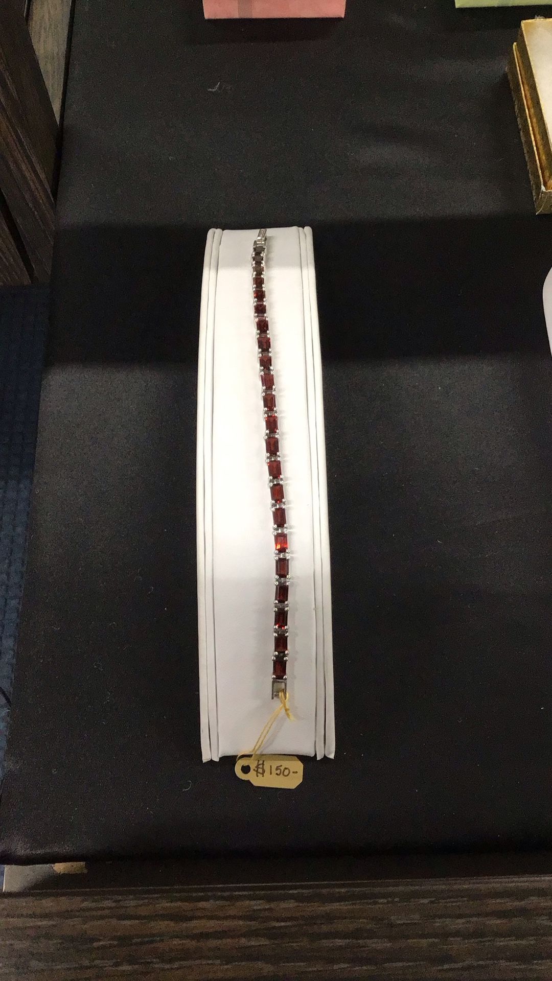 Sterling Silver Garnet Tennis Bracelet .925