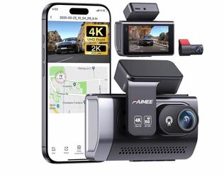 4K Dash Cam Front and Rear with GPS, Upgraded 5.8G WiFi, Dual Dash Camera for Cars, Night Vision, WDR, 160°Wide Angle, 24H Parking Monitor, Emergency 