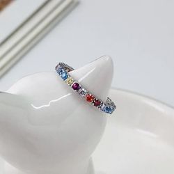 Eternity Silver Band 925 Sz 6.5