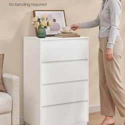 4-Drawer Dresser for Bedroom, Chest of Drawers, Storage Tower Unit, for Closet, Living Room, Entryway, Modern Minimalist Style, 15.7 x 23.6 x 38.3 Inc