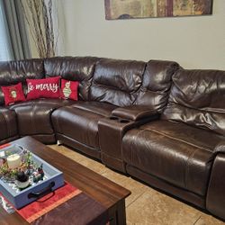 Leather Couch Sectional With Recliner 