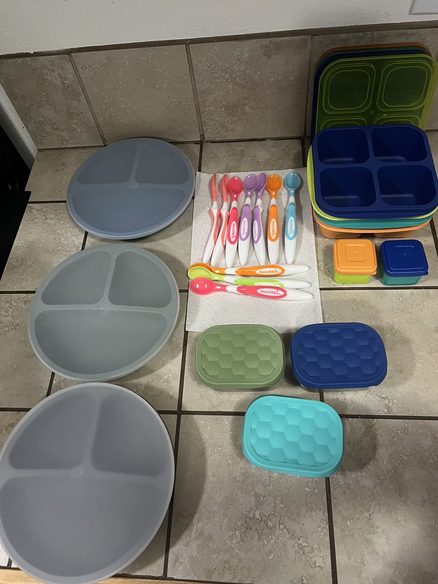 Kids Plates + Spoons + Snack Containers