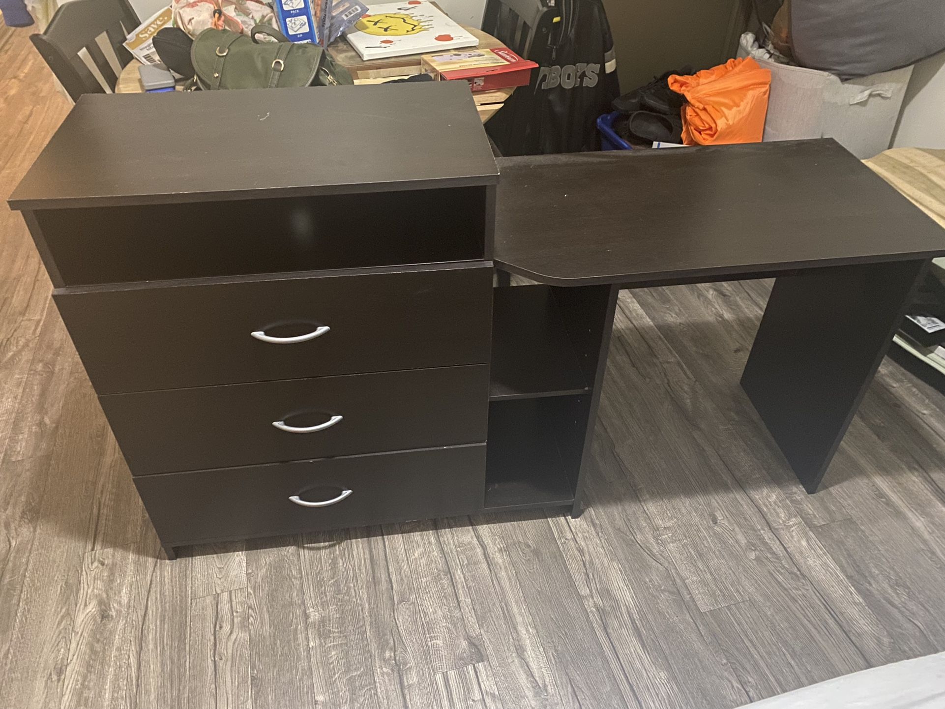 Dresser Shelf Desk Combo