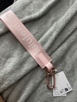 Lululemon Pink Wrist Strap Keychain Lanyard