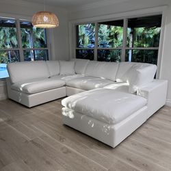 New White Sectional Cloud Couch Sofa