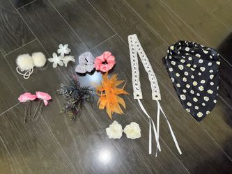 Assortment Of Hair Clips, Ties, Bands, Etc