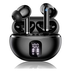Brand New Wireless Earbuds, Bluetooth 5.4 Headphones with 50H Playback, Deep Bass Stereo Ear Buds Clear Calls with LED Power Display,