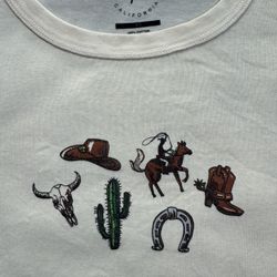 PS/LA PacSun Cowboy Rodeo Western Graphic Baby Tee Women’s XS