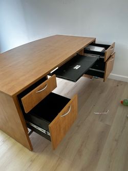 3 Wood Office Desk with Drawers