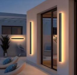 Open Box New Levxhotty Modern 59 inch Outdoor Wall Lights,3000K-6000K Dimmable Outdoor Wall Sconce Long Wall Light with Remote Control,Exterior Linear