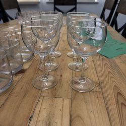 6.5" Clear Stemmed Wine Glass/Goblet