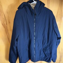 Michael Kors blue insulated hooded jacket  There’s a small flaws as seen in the last picture Large on tag