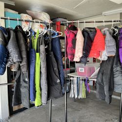 All sizes Kids Adult snow jacket, pants, bibs, boots, gloves and socks