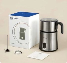 Miroco Milk Frother, 4 in 1 16.9oz Automatic Stainless Steel Milk Steamer, Silver