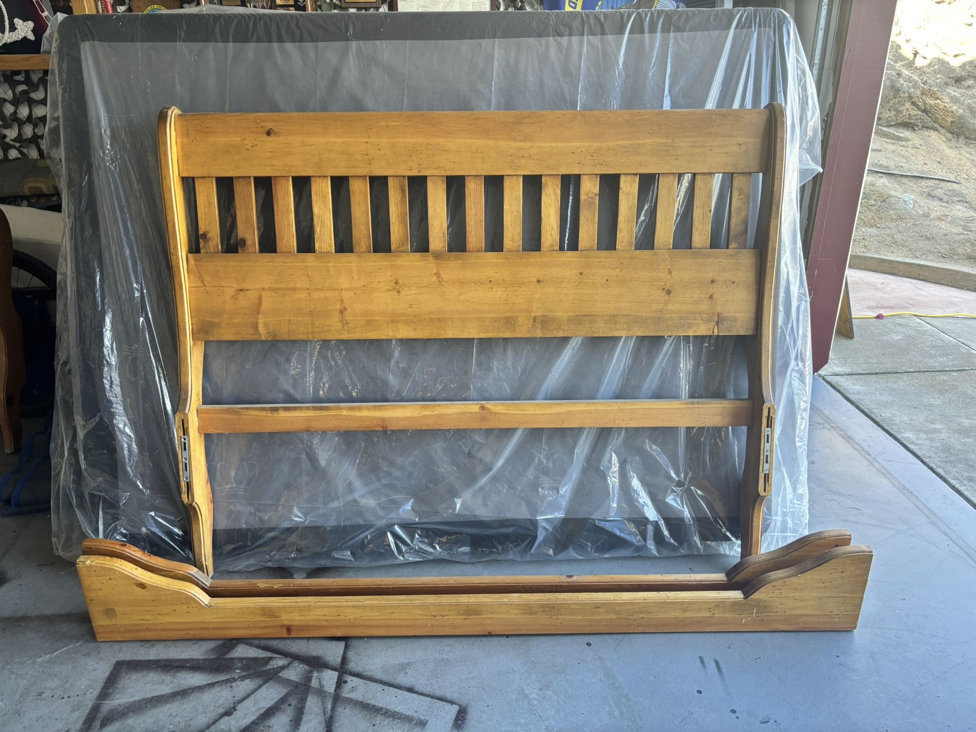 Solid Wood Queen Bed Set (2 Mattresses & Box Spring)