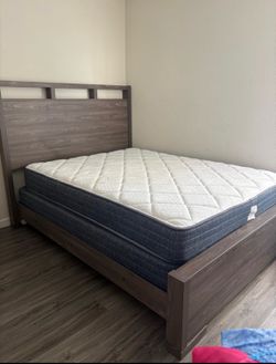 Queen bed frame  (mattress and box included).