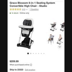 Graco 6-in-1 Seating High chair 