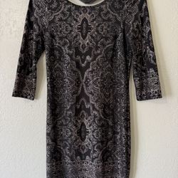 Altard State Black Sparkly Fashion Glitter Knit Mini Dress Size Large