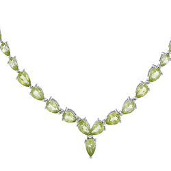 Green Peridot Rhodium Over Sterling Silver Necklace 9.56ctw